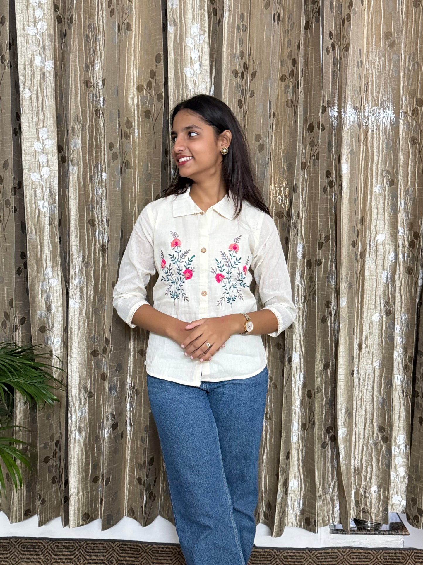 Khadi Cotton Tops with Hand Embroidery