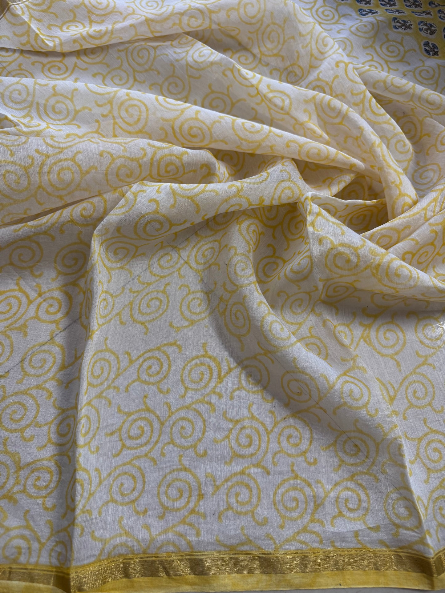 Yellow Chanderi Silk Cotton Saree