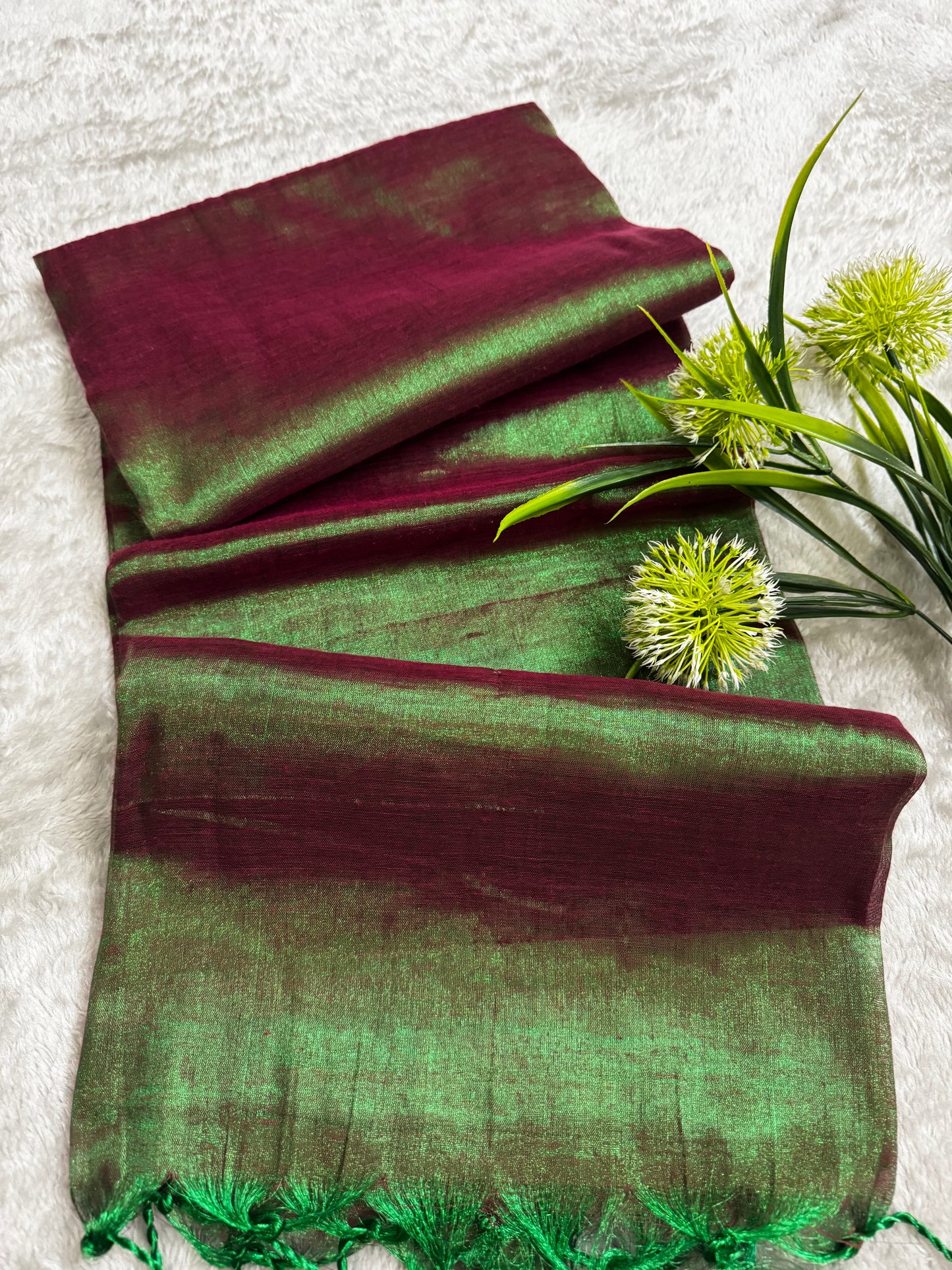 Dual Tone Shimmer Tissue Saree