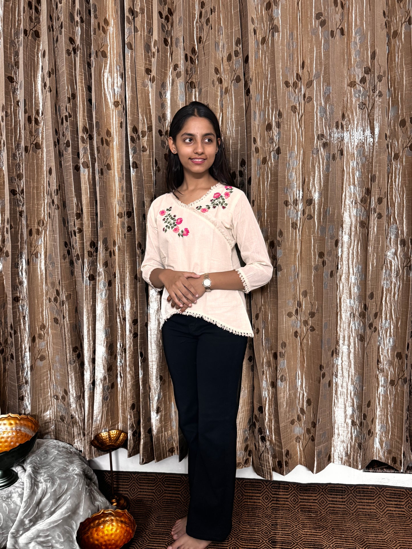 Khadi Cotton Tops with Hand Embroidery