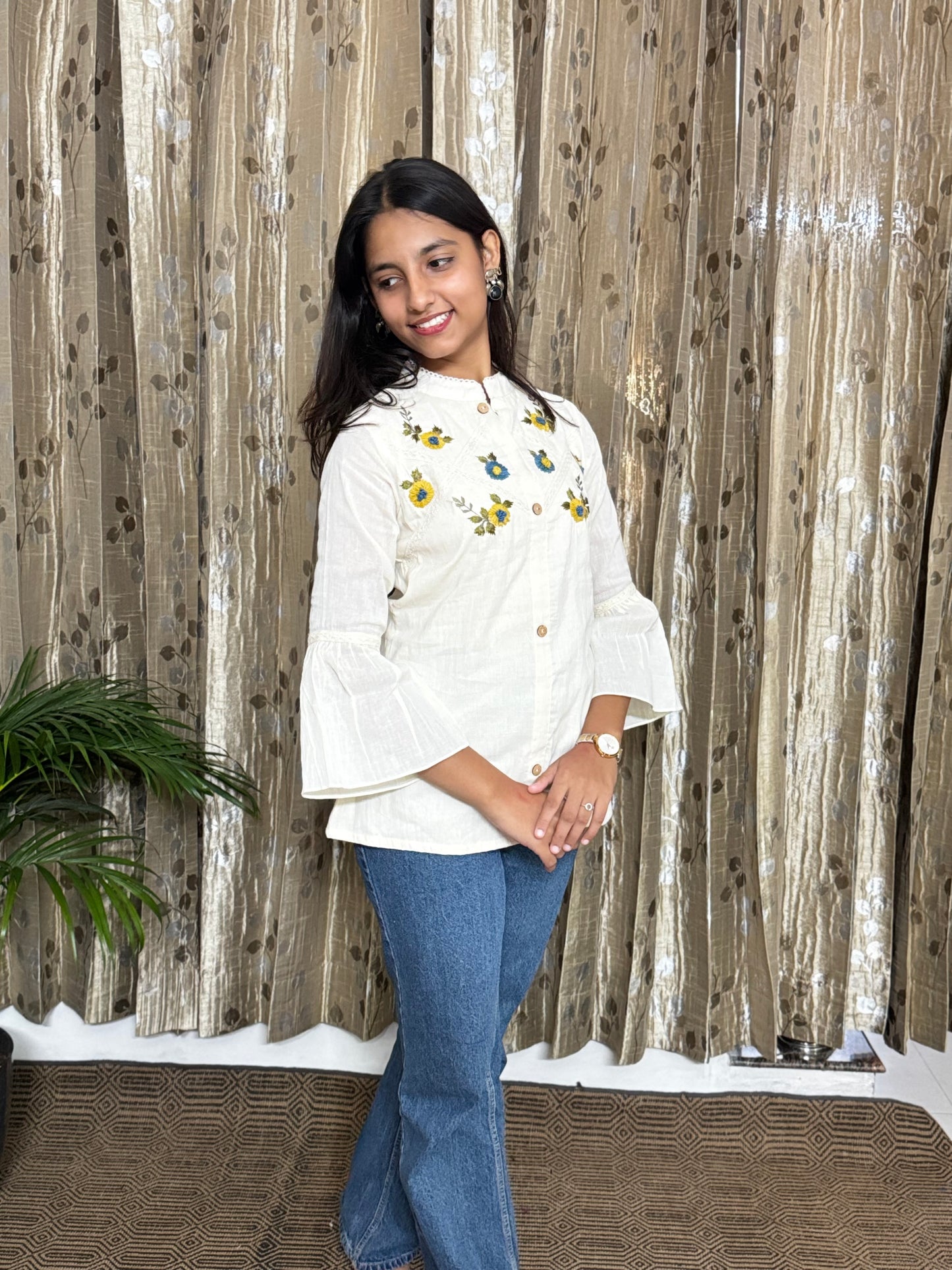 Khadi Cotton Tops with Hand Embroidery