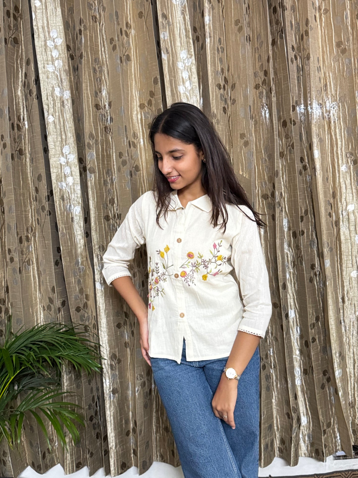 Khadi Cotton Tops with Hand Embroidery