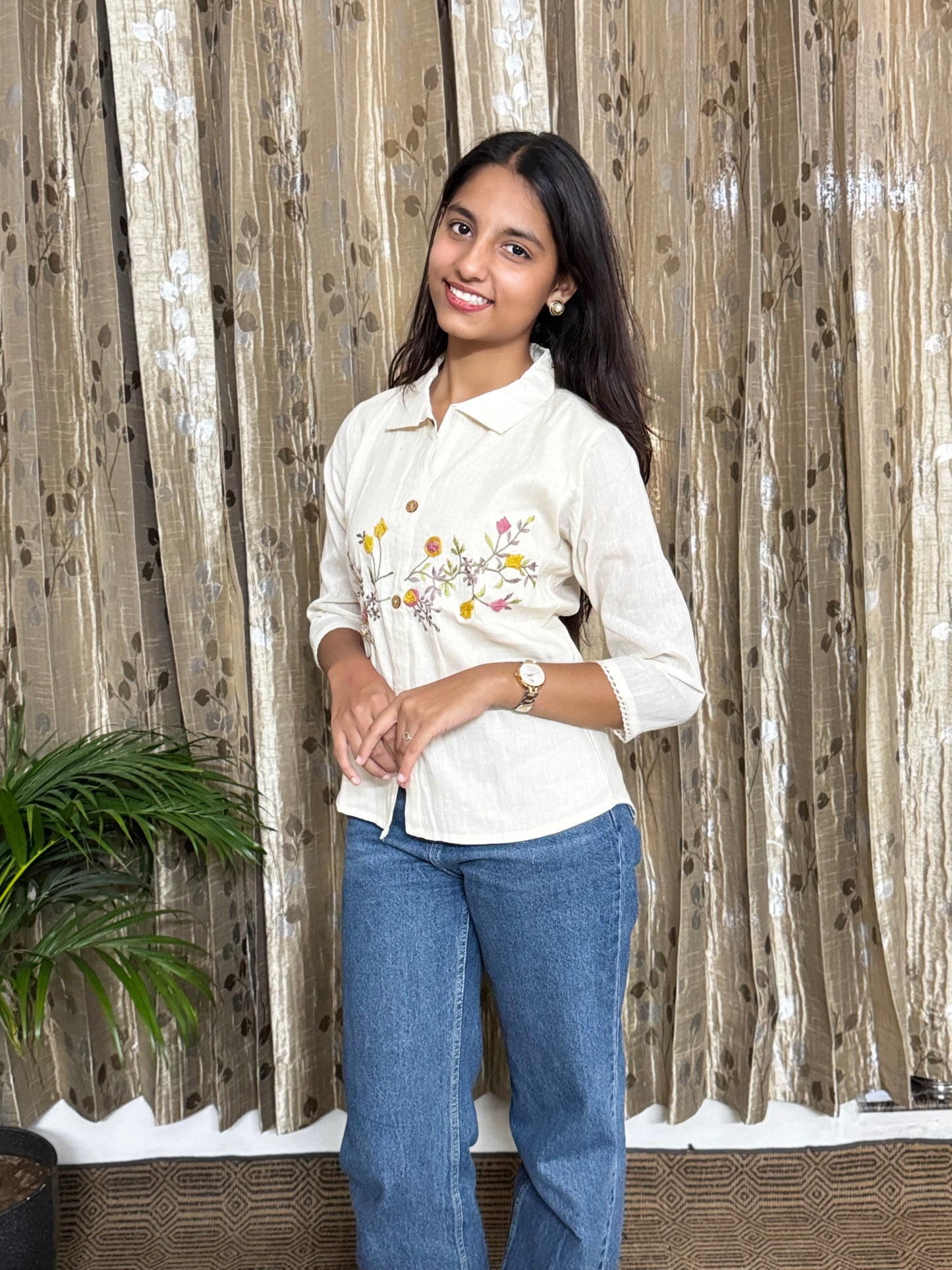 Khadi Cotton Tops with Hand Embroidery