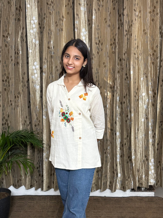 Khadi Cotton Tops with Hand Embroidery