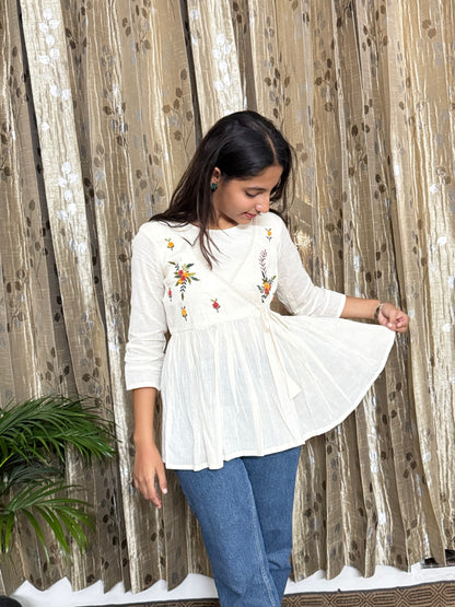 Khadi Cotton Tops with Hand Embroidery