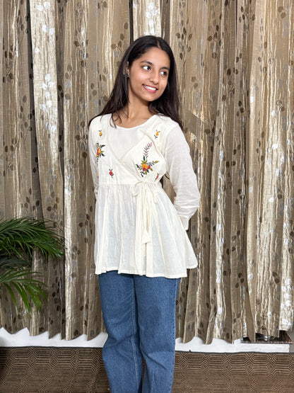 Khadi Cotton Tops with Hand Embroidery
