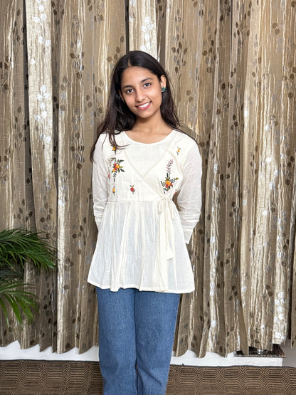 Khadi Cotton Tops with Hand Embroidery