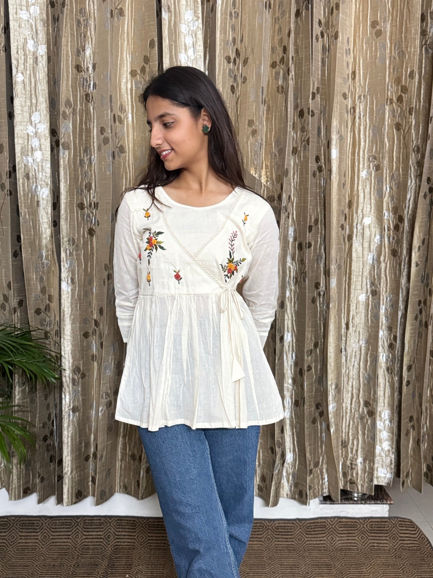 Khadi Cotton Tops with Hand Embroidery