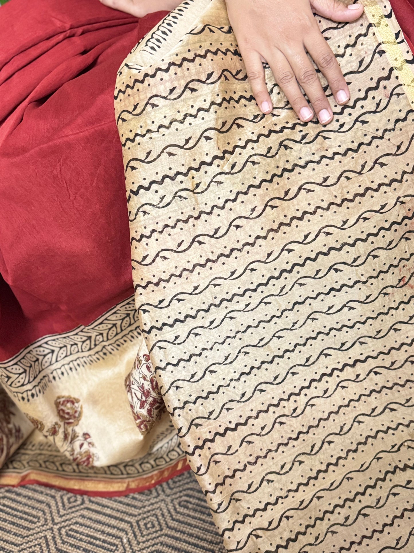 Red Chanderi Silk Cotton Saree