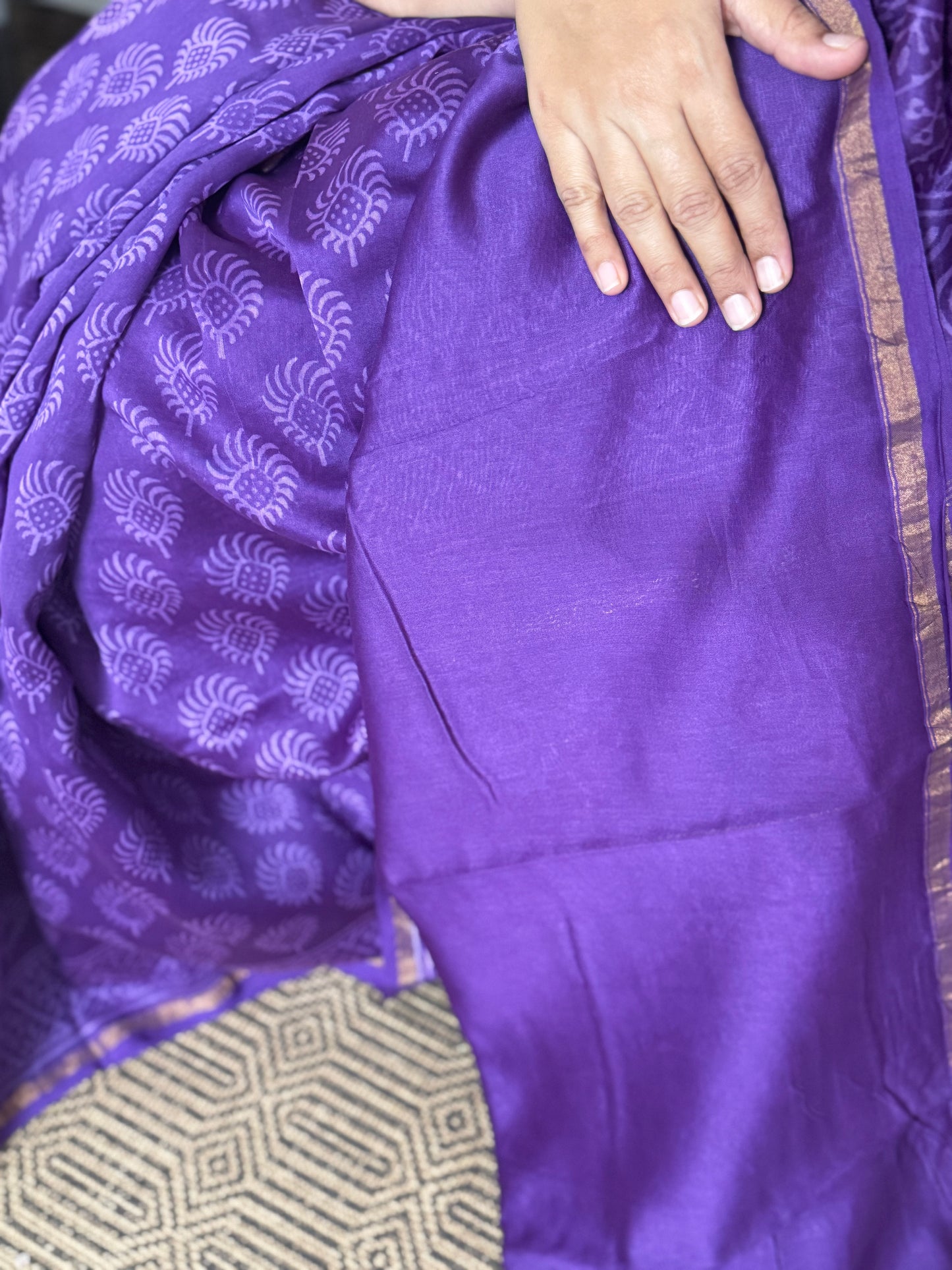 Purple Chanderi Silk Cotton Saree