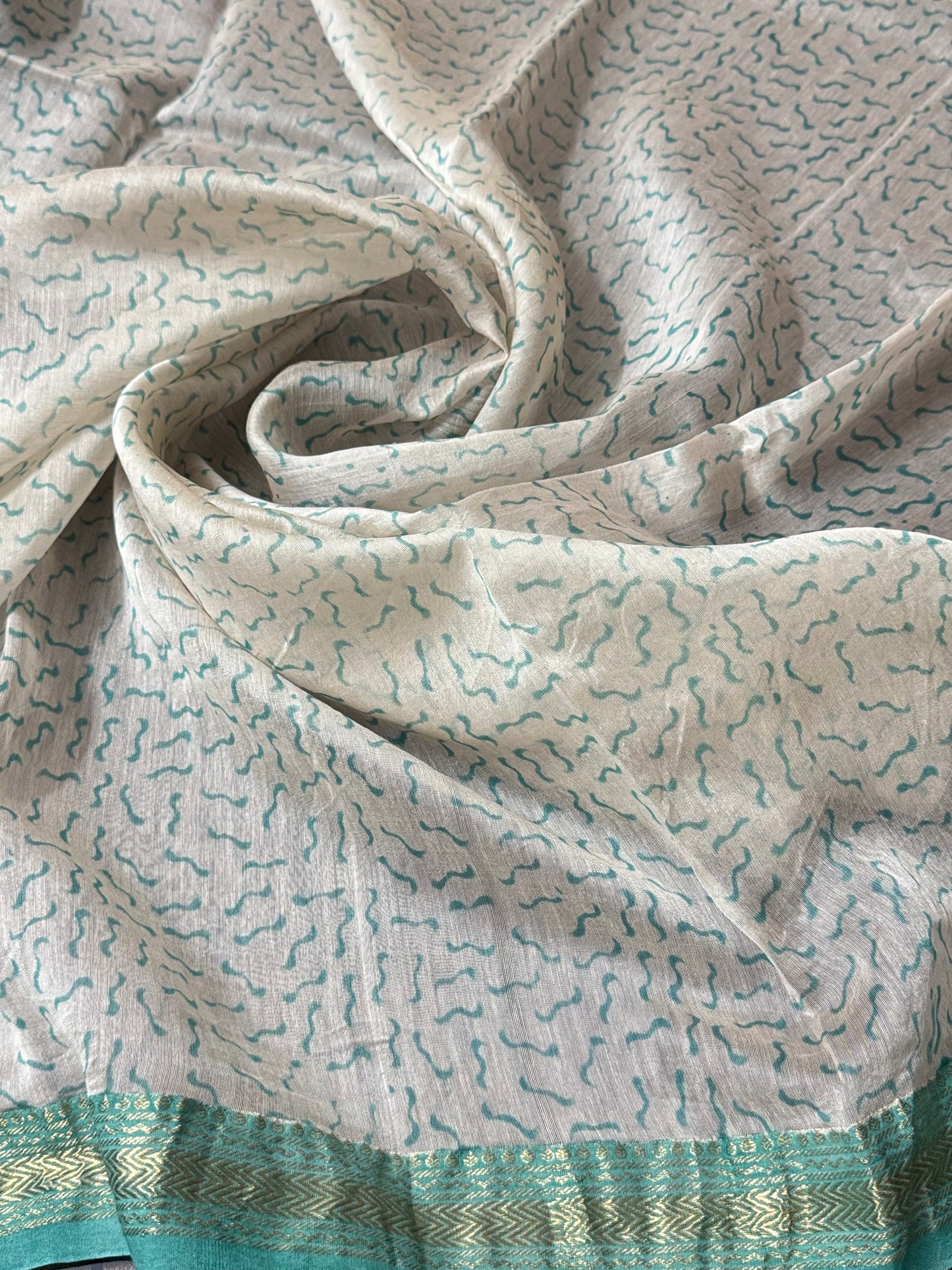 Green Maheshwari Cotton Zari Saree