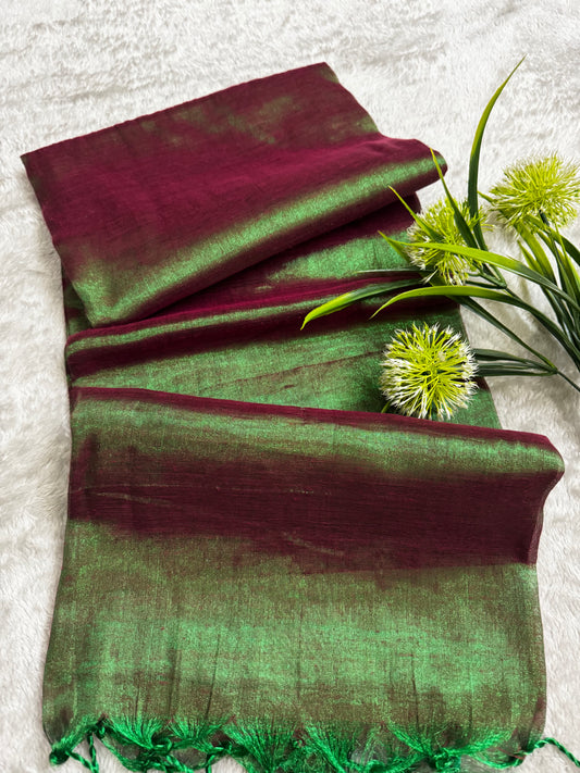 Dual Tone Shimmer Tissue Saree