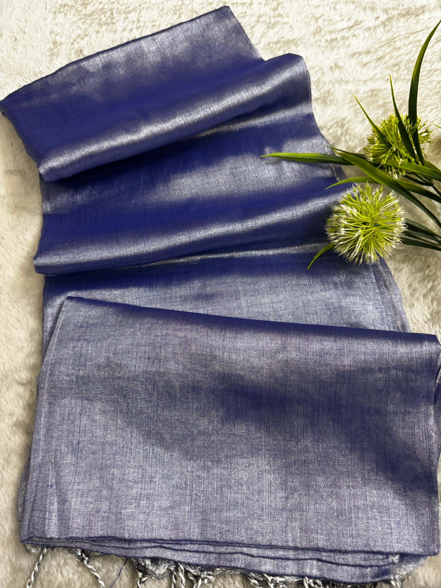Lavender Shimmer Tissue Saree