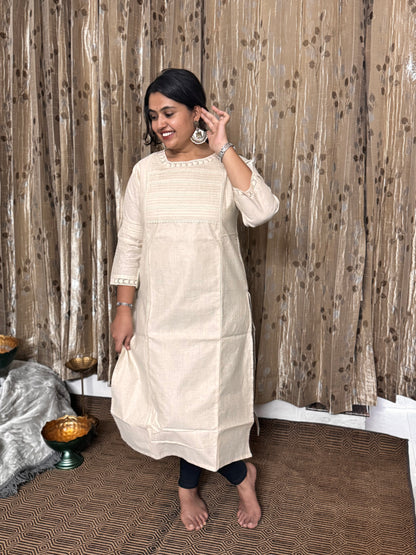 Off White Khadi Silk Cotton Kurta