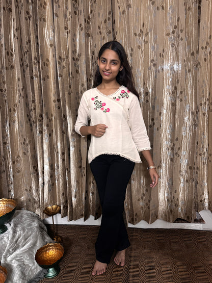 Khadi Cotton Tops with Hand Embroidery