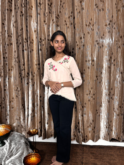 Khadi Cotton Tops with Hand Embroidery