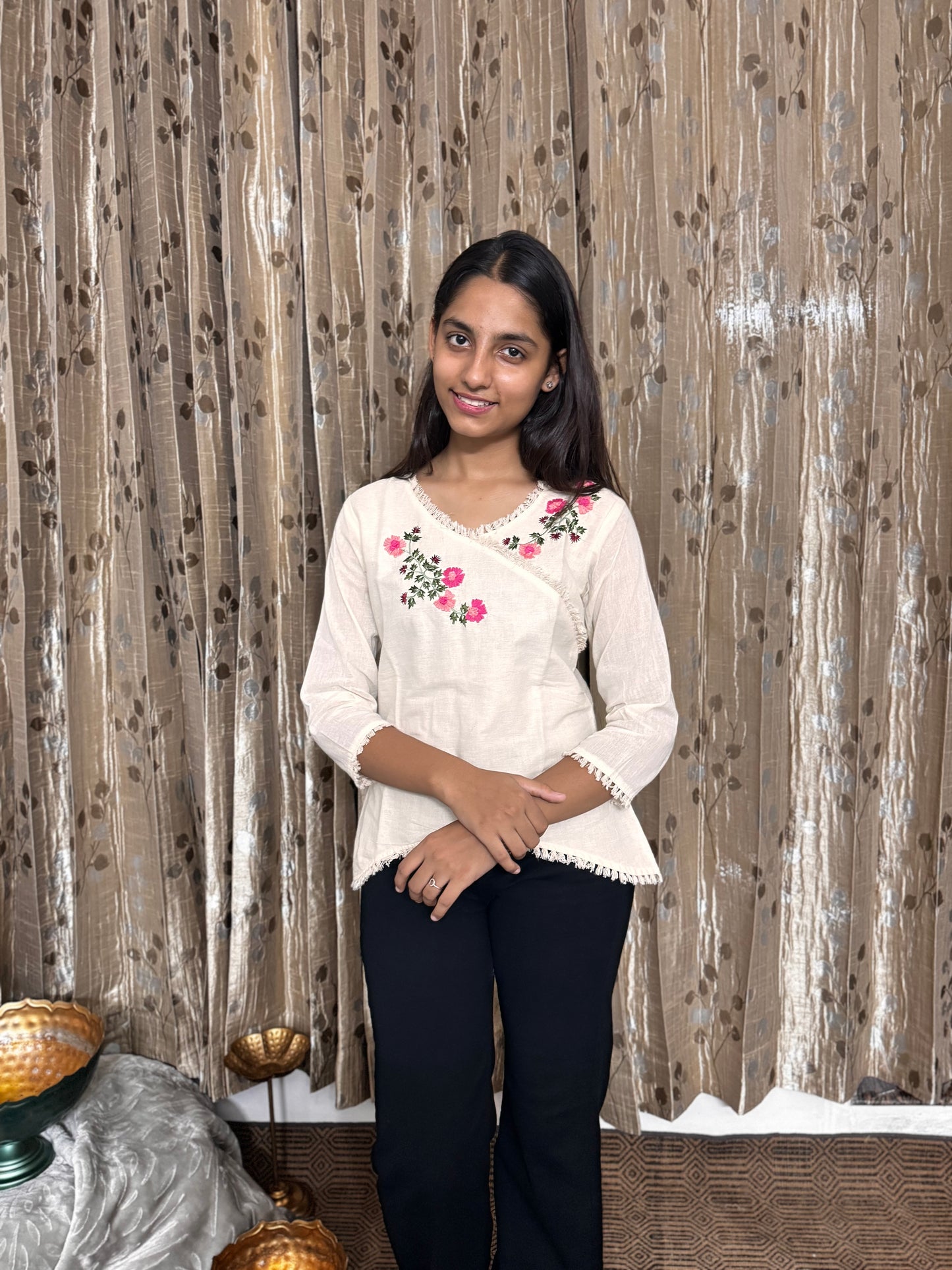 Khadi Cotton Tops with Hand Embroidery