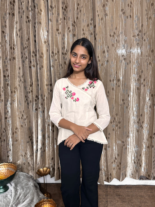 Khadi Cotton Tops with Hand Embroidery