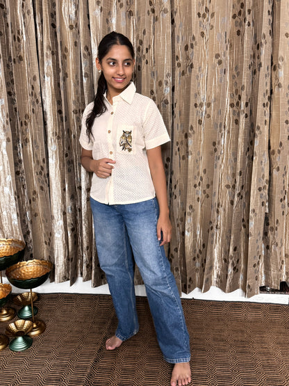 Khadi Cotton Top with Hand Embroidery