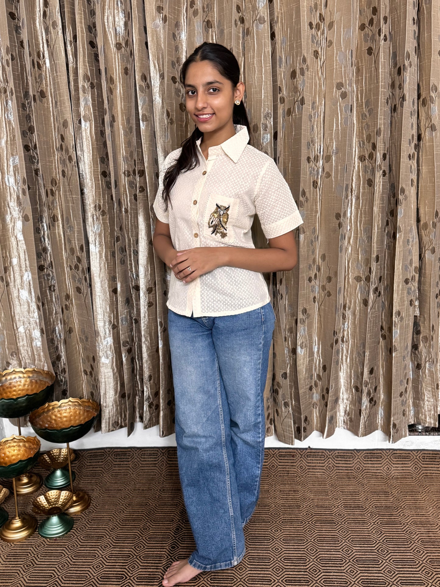 Khadi Cotton Top with Hand Embroidery