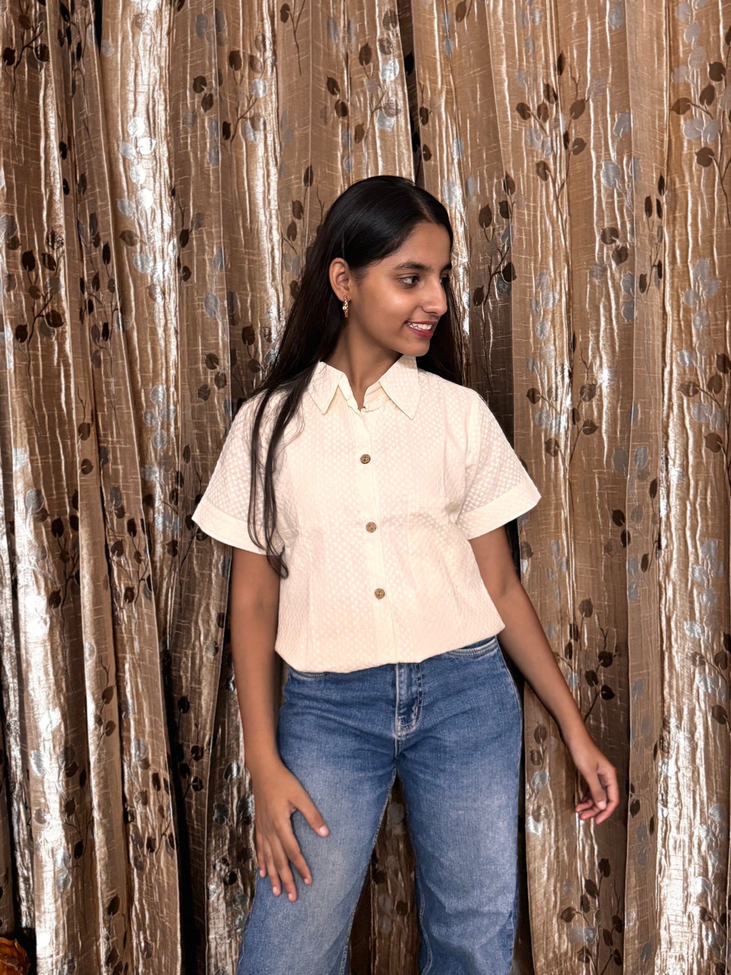 Khadi Cotton Top with Embroidery Work
