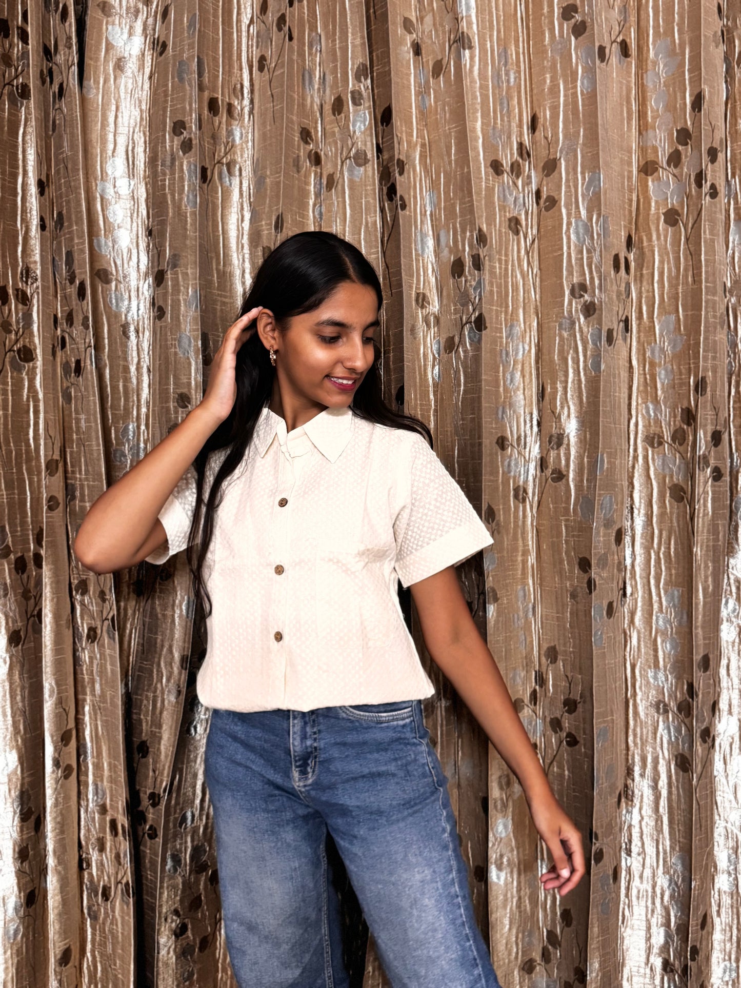 Khadi Cotton Top with Embroidery Work