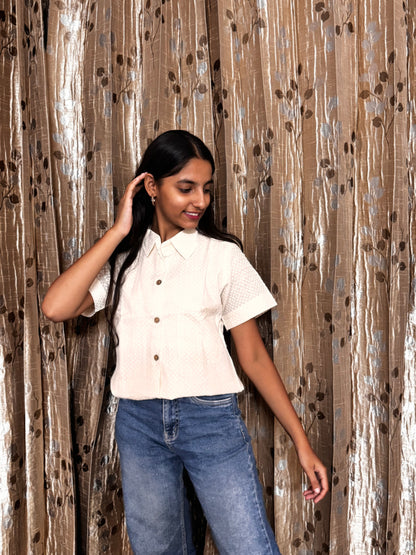 Khadi Cotton Top with Embroidery Work