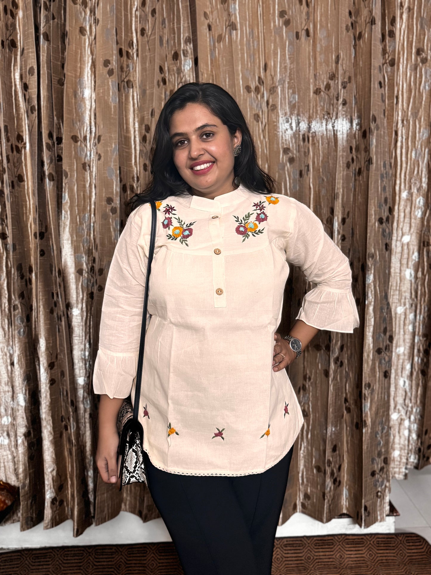 Khadi Cotton Embroidered Top