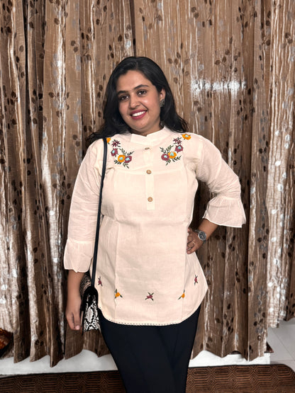 Khadi Cotton Embroidered Top