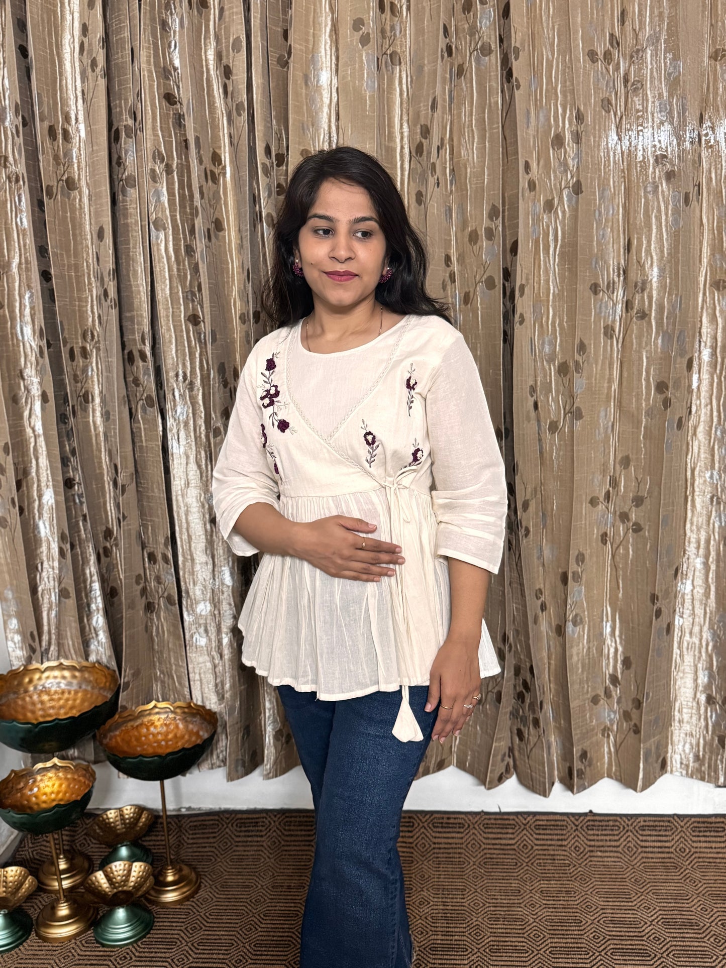 Khadi Cotton Top with Embroidery Work (to add sizes)
