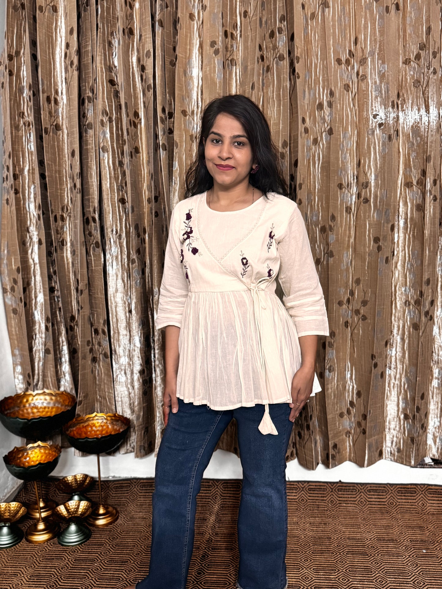 Khadi Cotton Top with Embroidery Work (to add sizes)