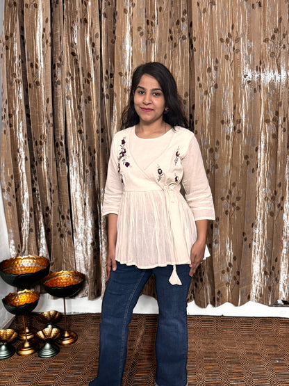 Khadi Cotton Top with Embroidery Work (to add sizes)